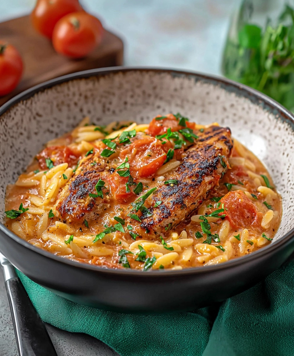 Orzo Pfanne Tomaten Sahnesoße