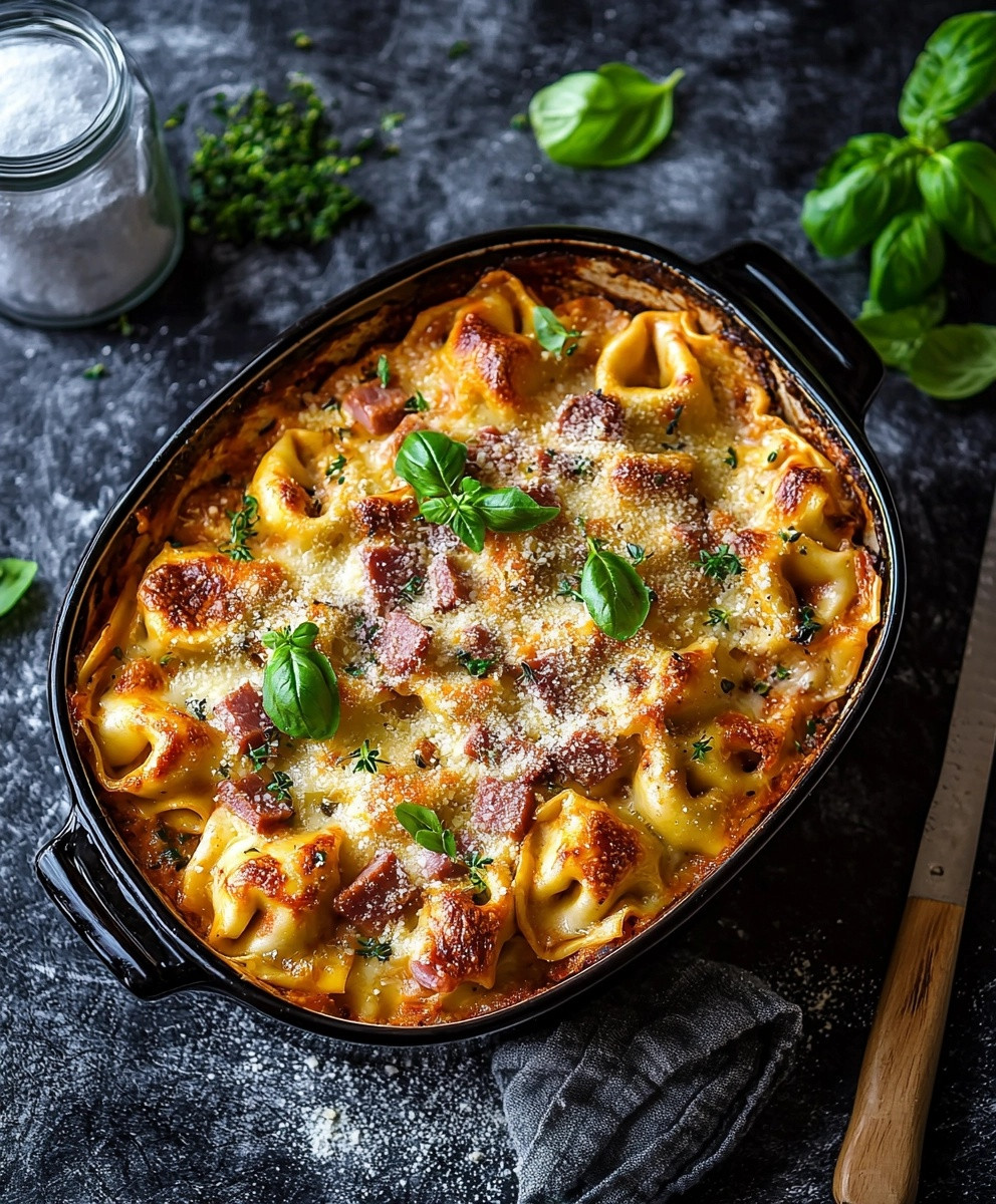 Tortellini Auflauf mit Schinken