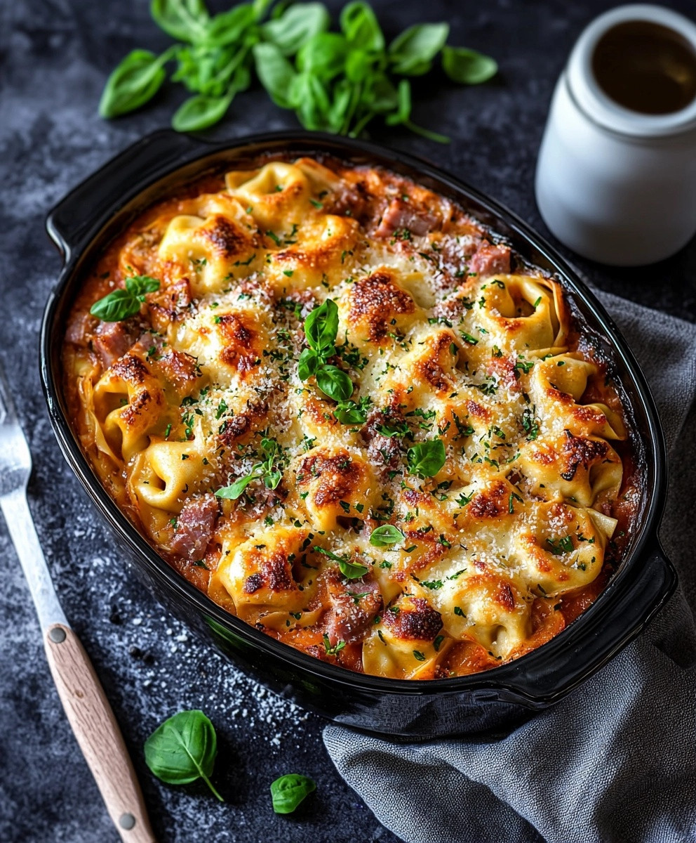 Tortellini Auflauf mit Schinken