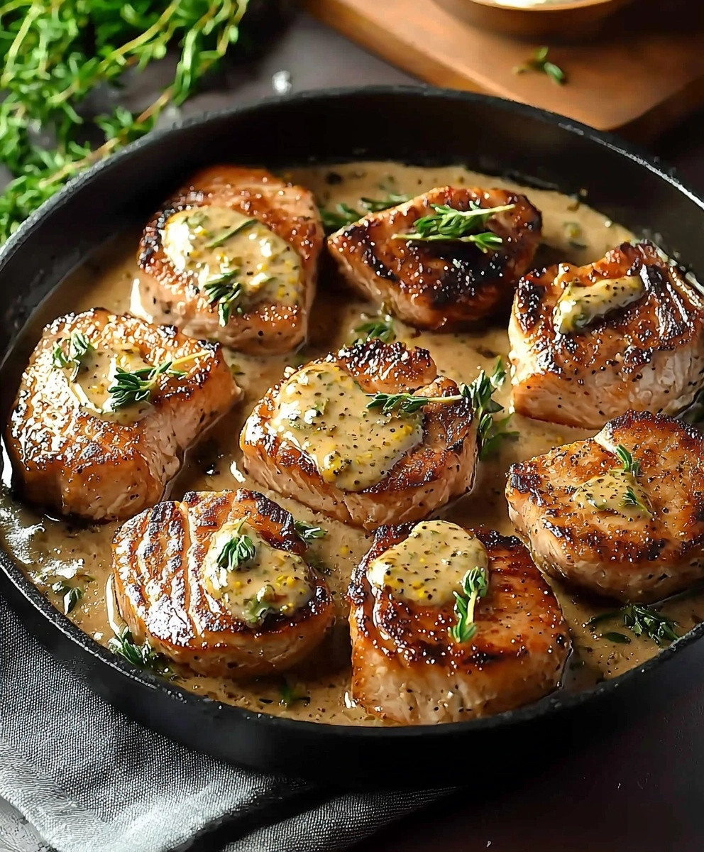 Filetpfännchen mit Frischkäse
