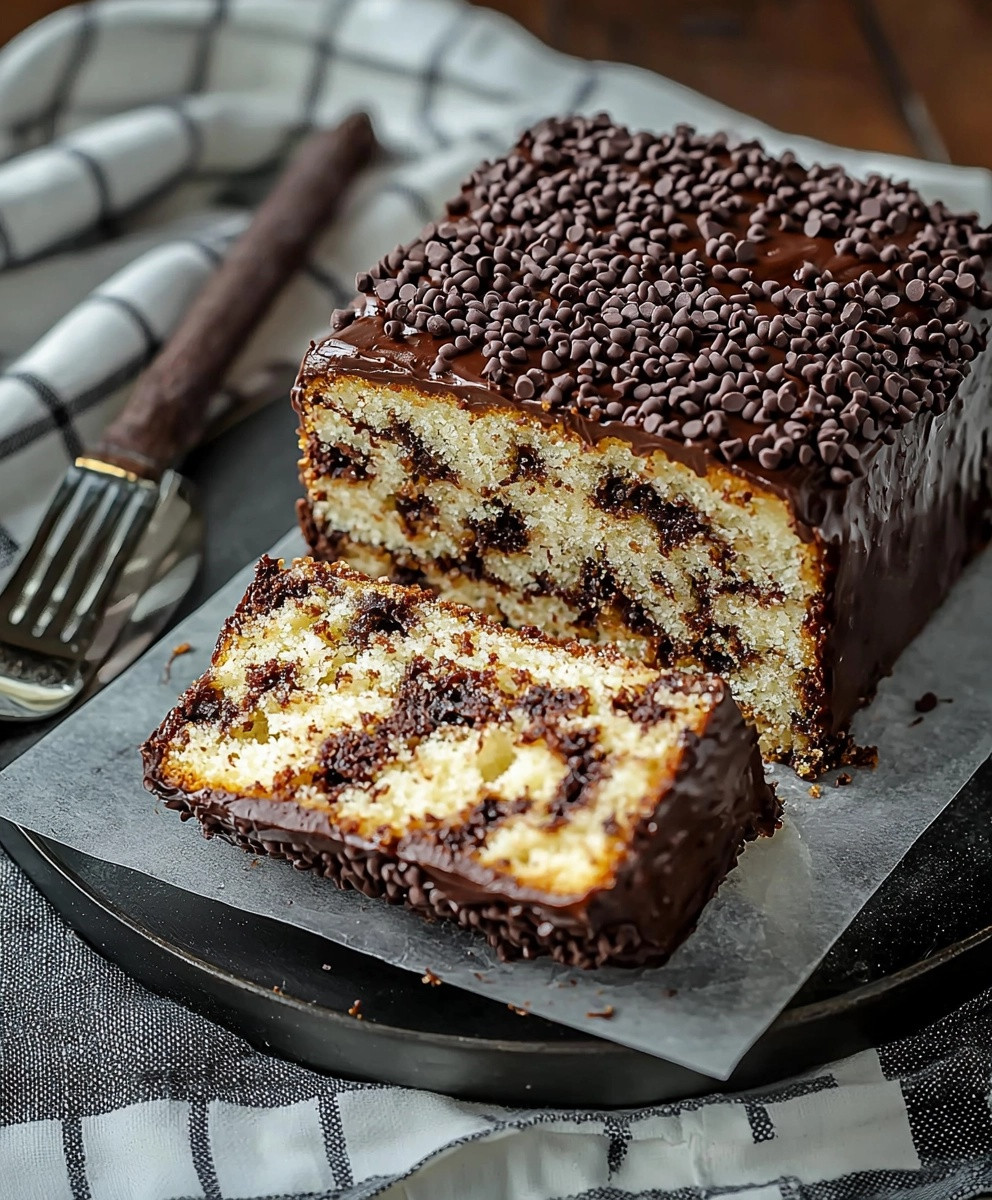 Stracciatella Kuchen mit Schokostreuseln
