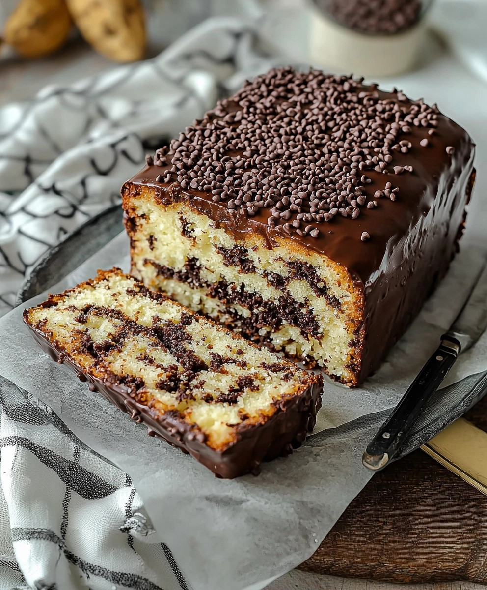 Stracciatella Kuchen mit Schokostreuseln