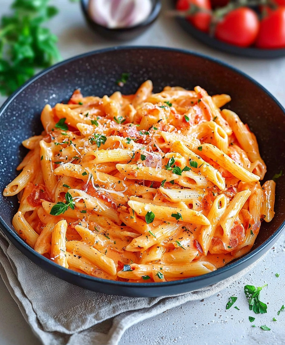 Pasta mit Paprika-Sahne-Soße