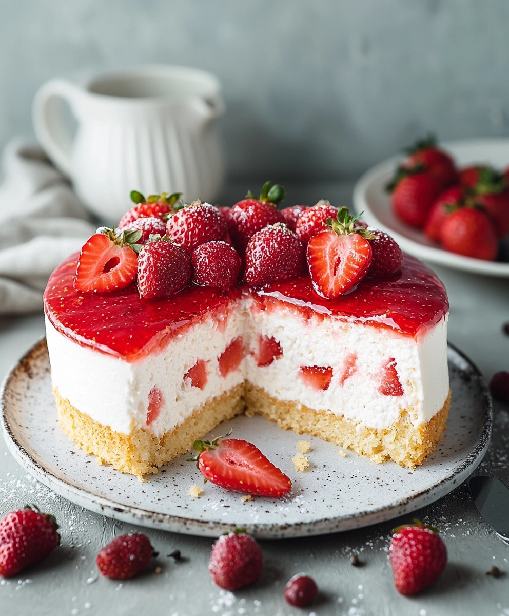 Erdbeerkuchen mit Quark