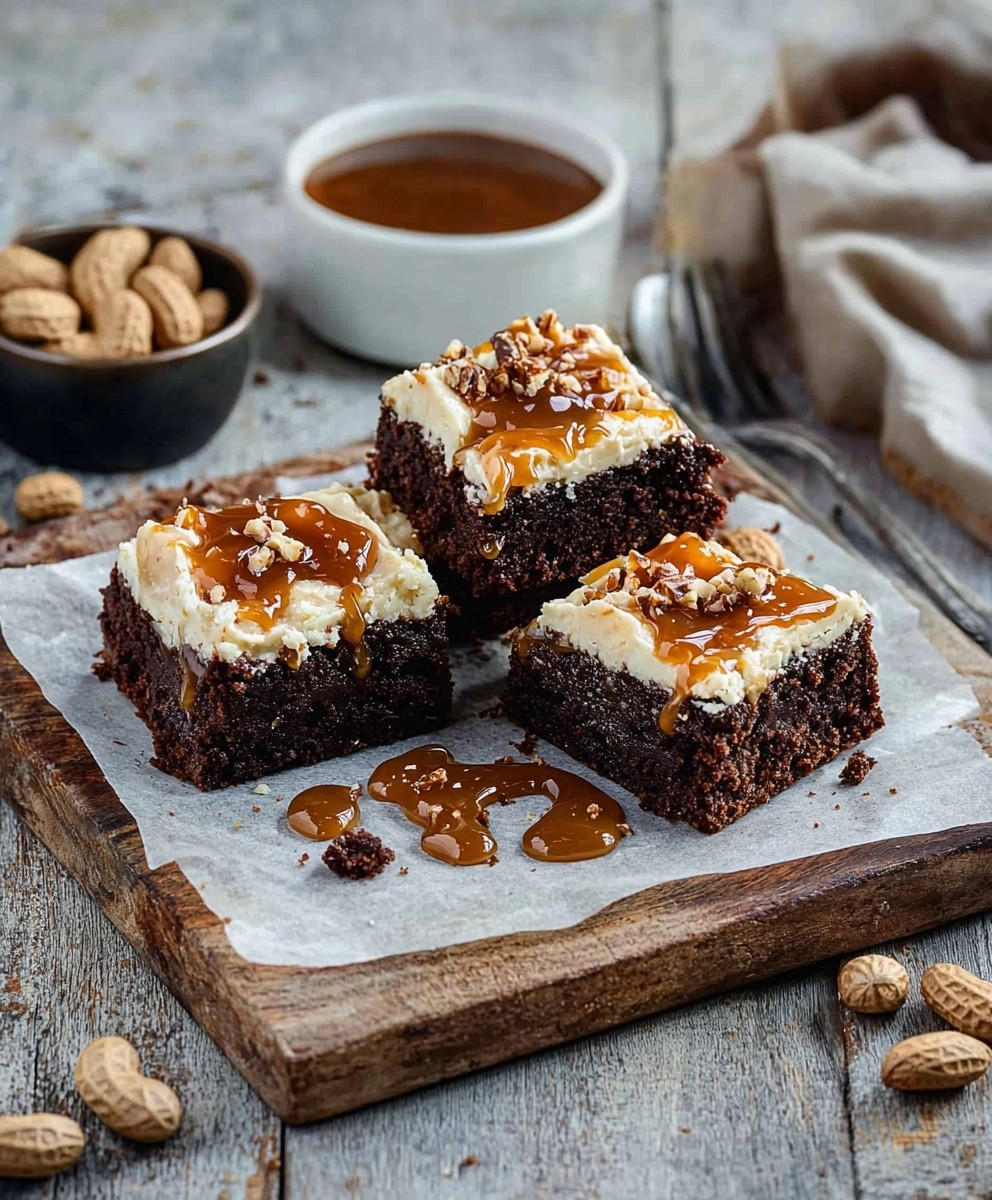 Erdnuss-Brownies Karamell