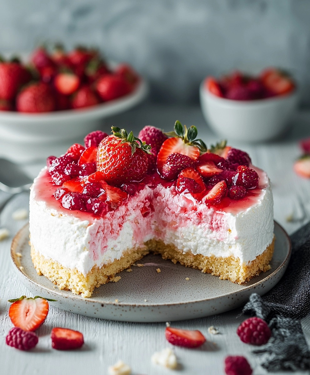 Erdbeerkuchen mit Quark