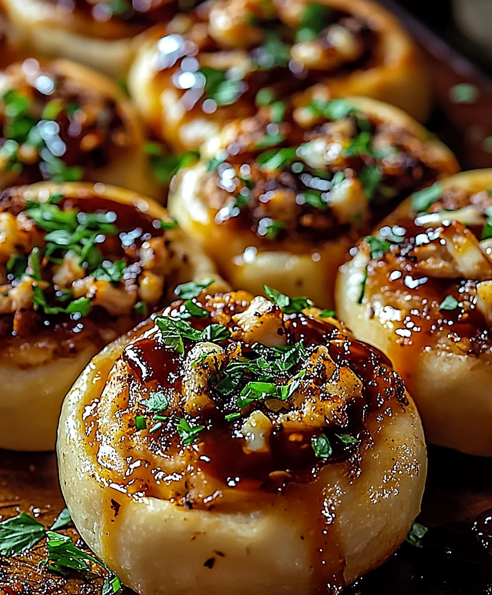 Käse BBQ Hähnchen Pizzarollen