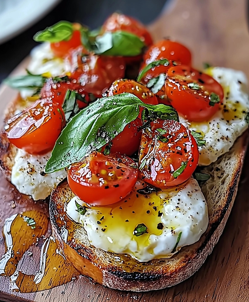 Burrata Bruschetta genießen