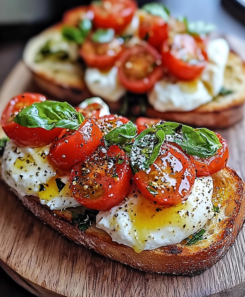 Burrata Bruschetta genießen