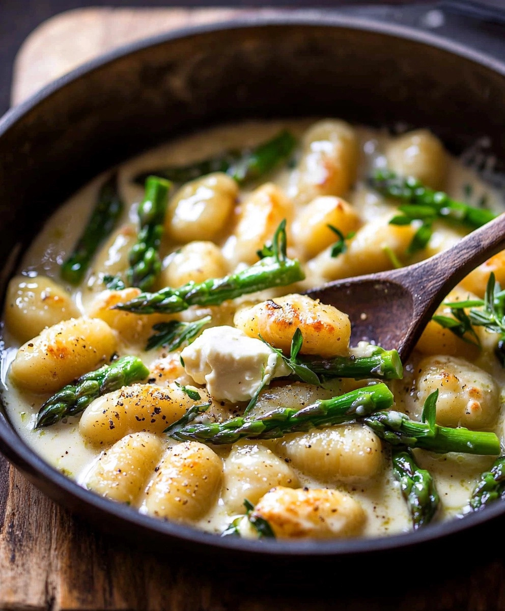 Gnocchi Pfanne mit Spargel