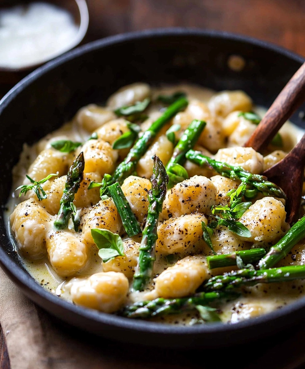 Gnocchi Pfanne mit Spargel