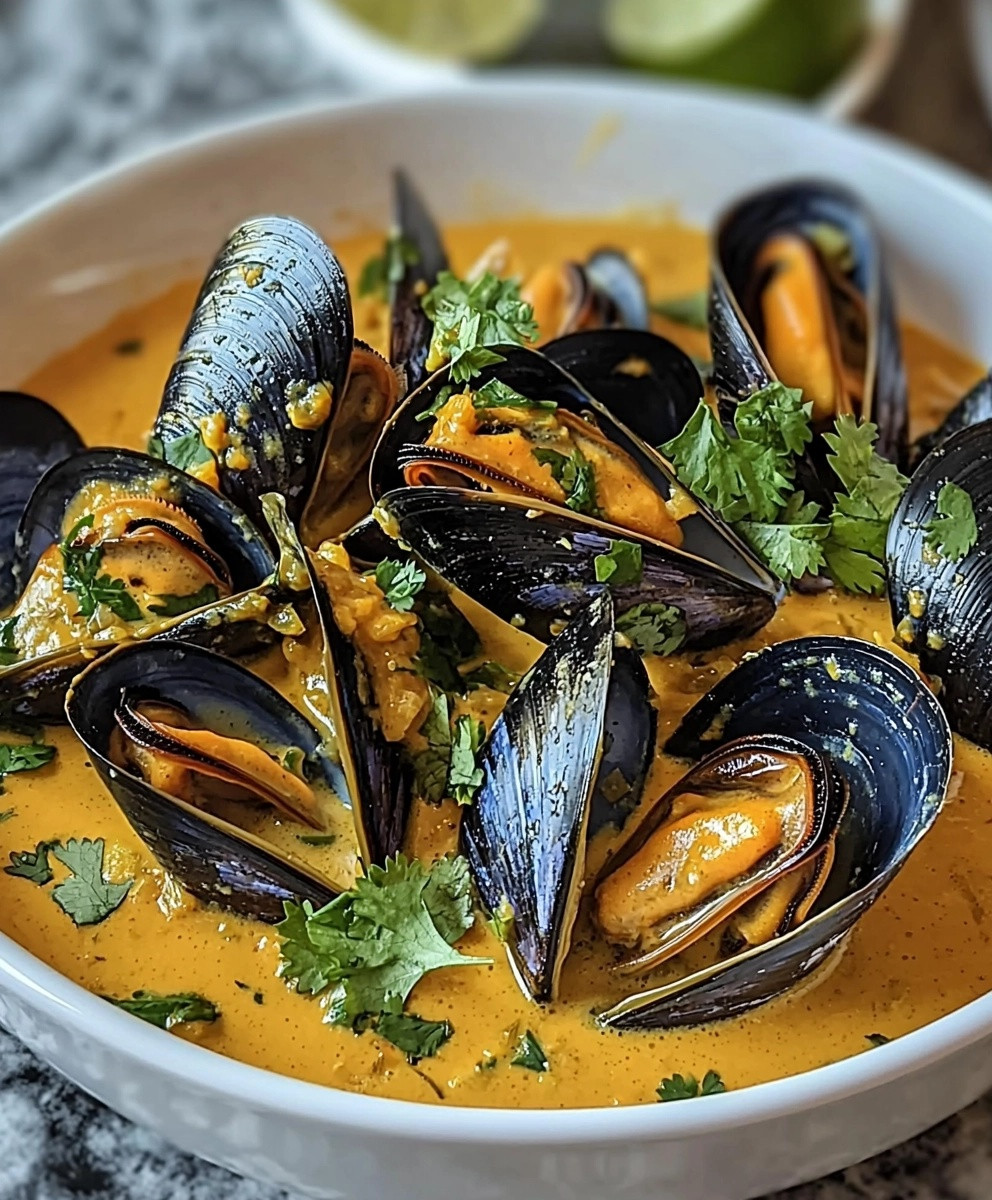Miesmuscheln im Kokos-Curry