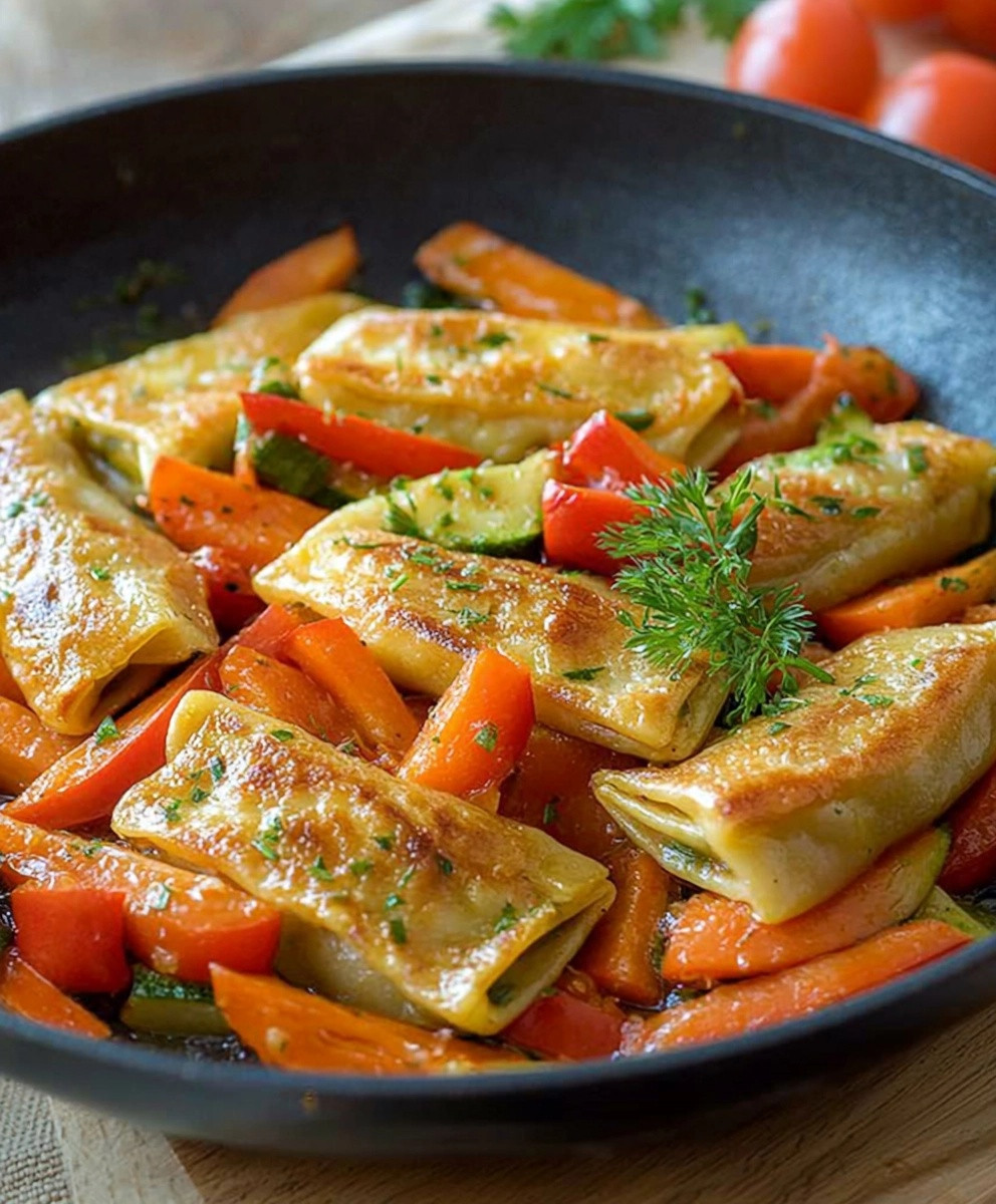 Gebratene Maultaschen mit Gemüse