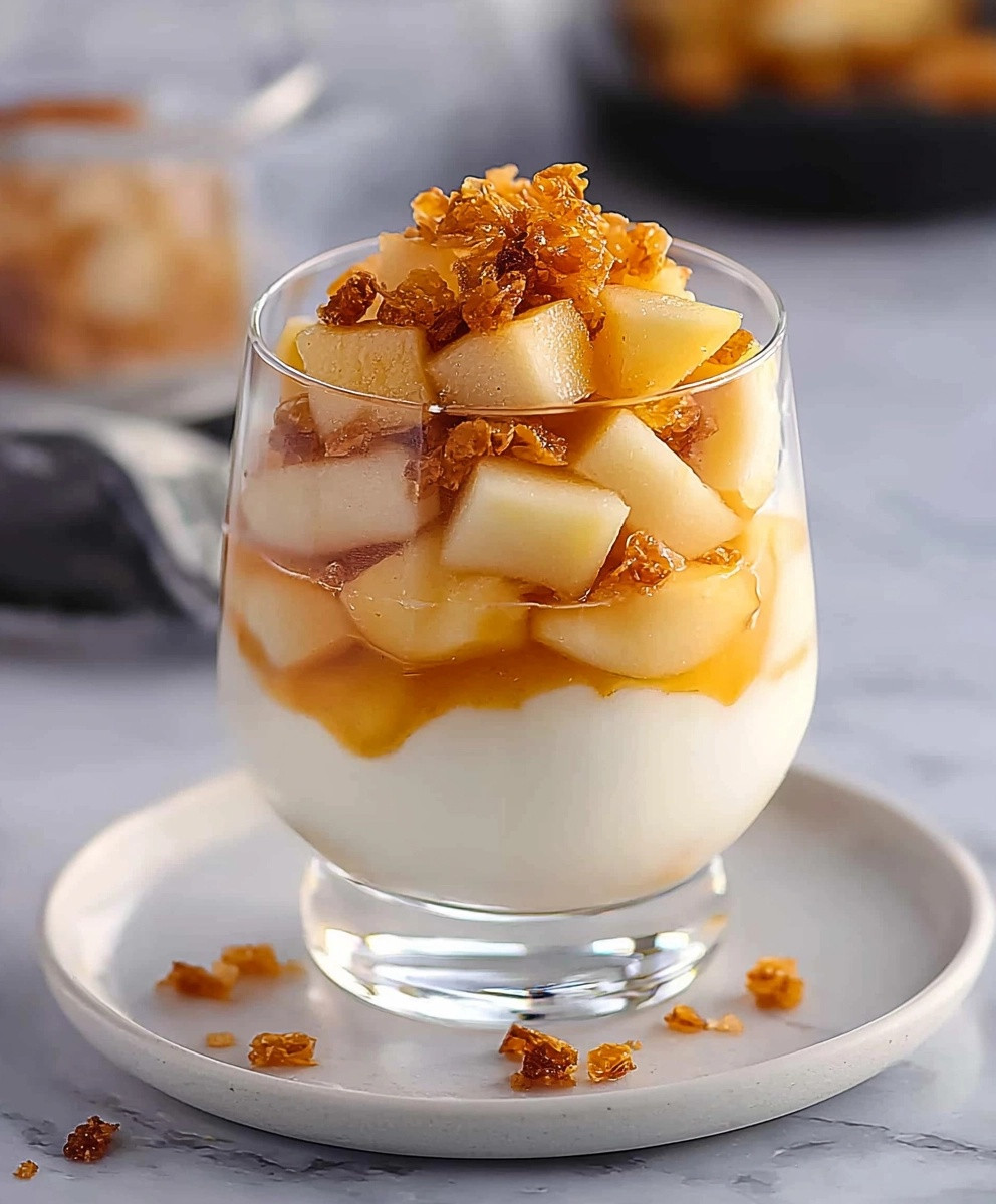 Bratapfel Dessert im Glas
