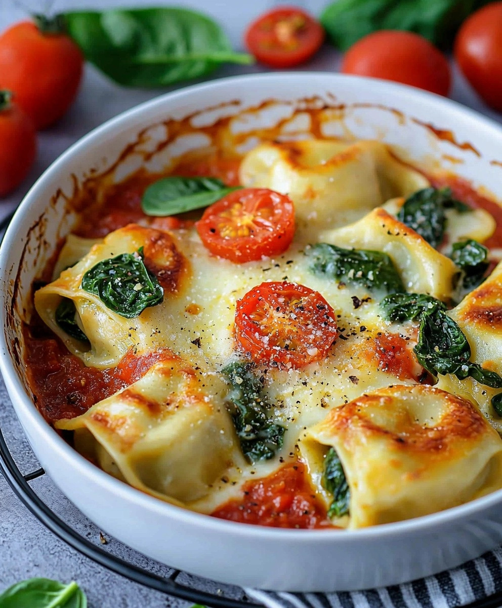 Maultaschen Auflauf Spinat Tomatensoße