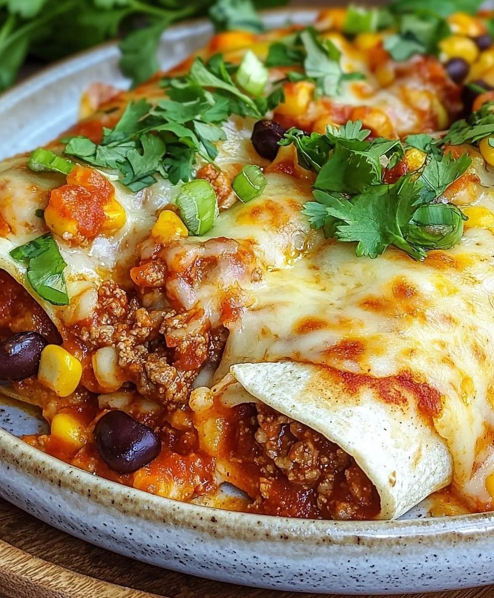 Überbackene Enchiladas Hackfleisch