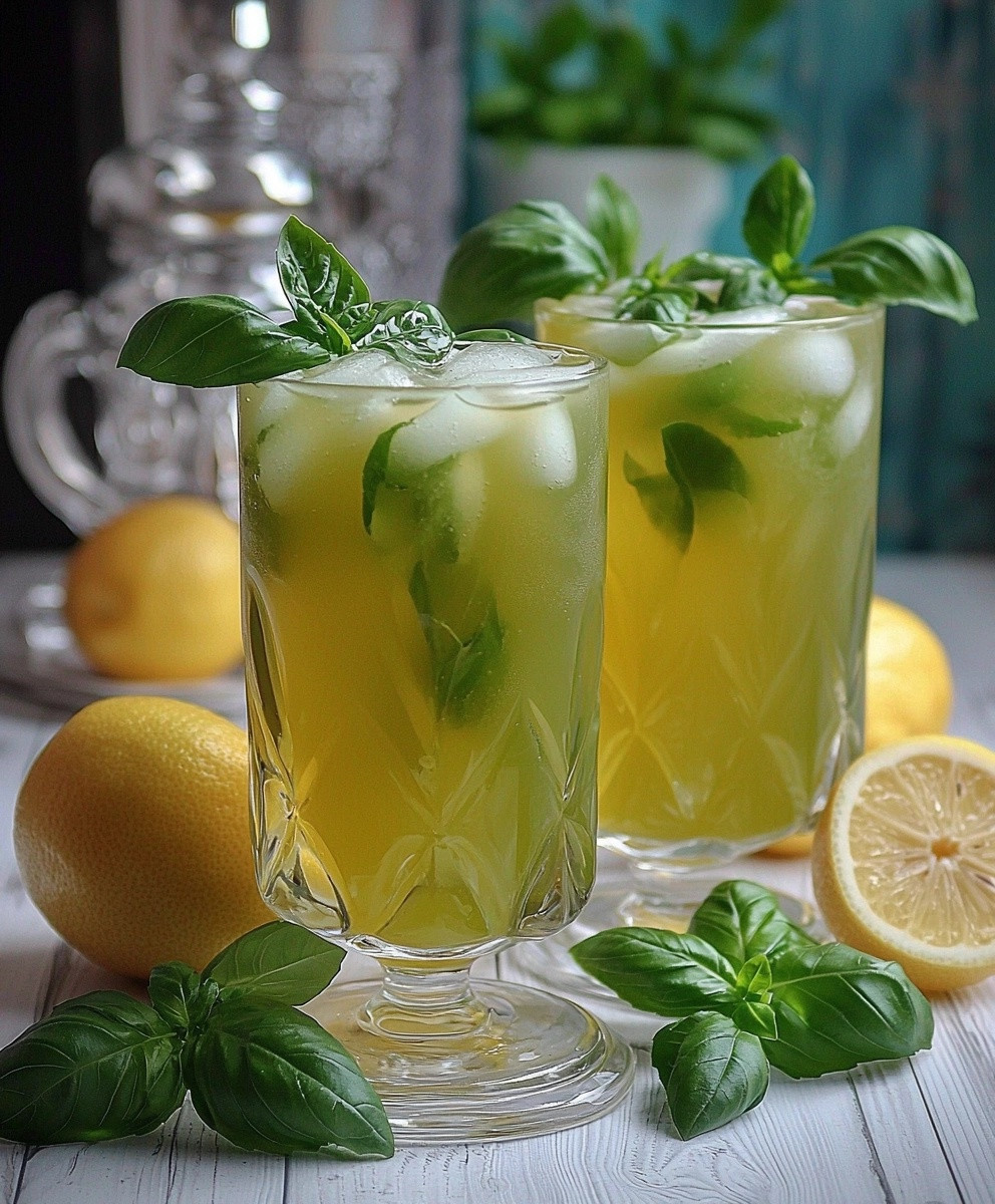 Basilikum Limonade ohne Zucker