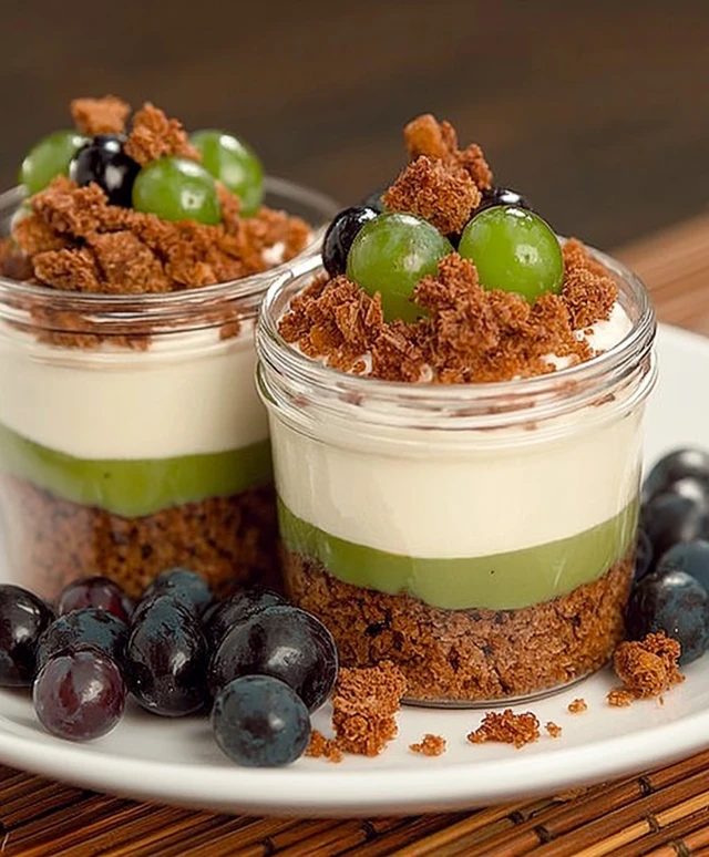Dessert mit Weintrauben