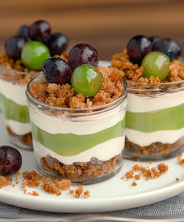 Dessert mit Weintrauben