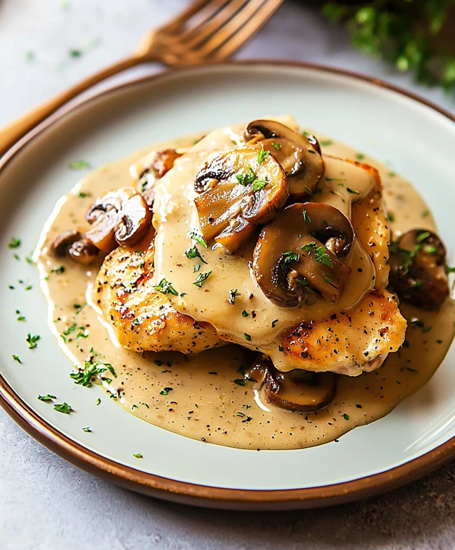 Hähnchen Knoblauch Pilz Sauce