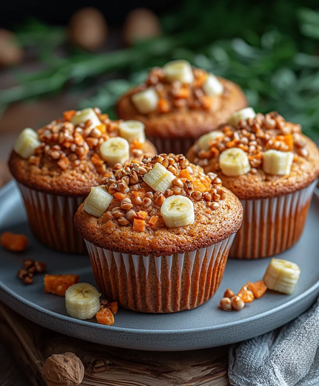 Bananen Karotten Muffins