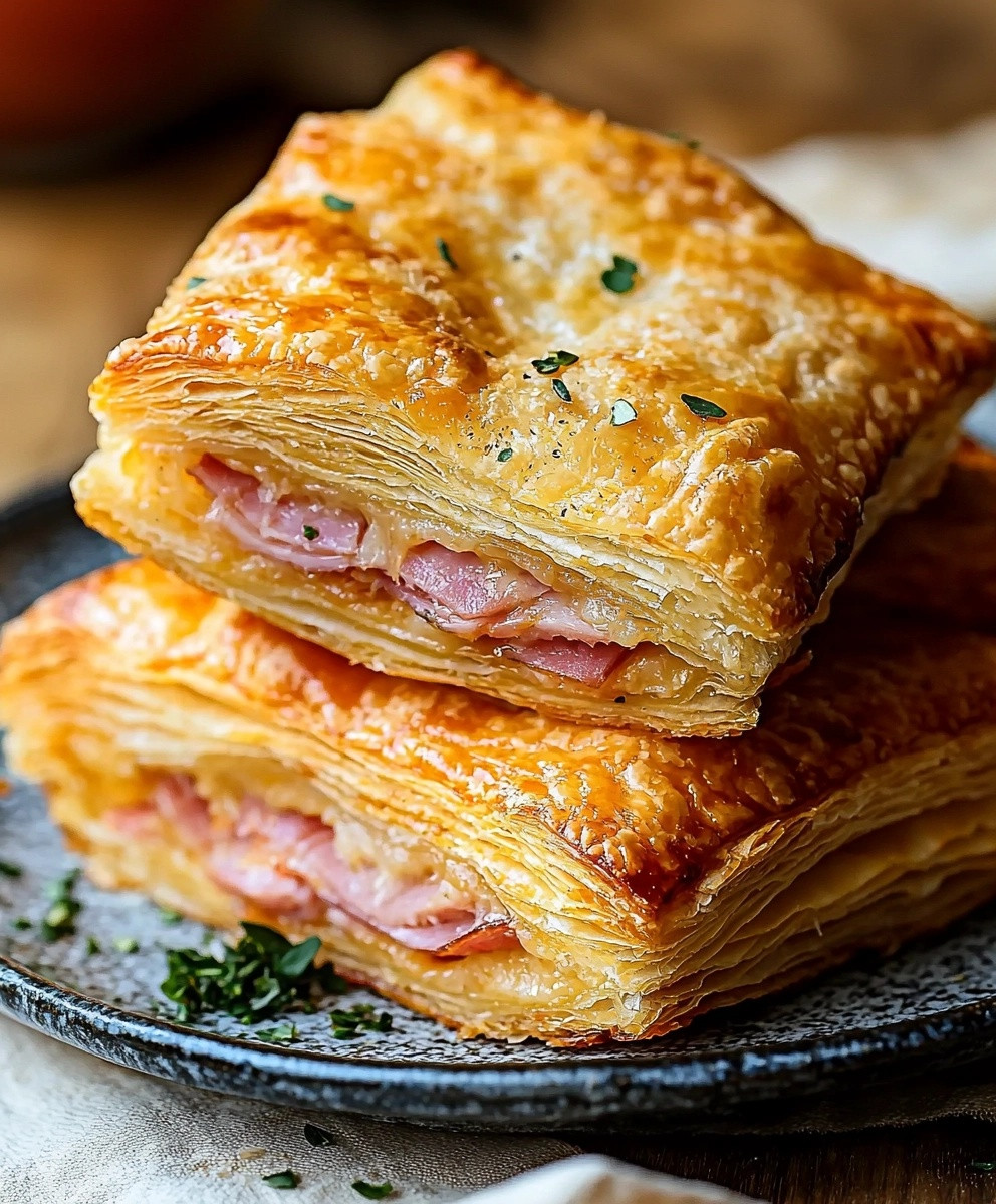 Blätterteig Schinken Käse Snacks