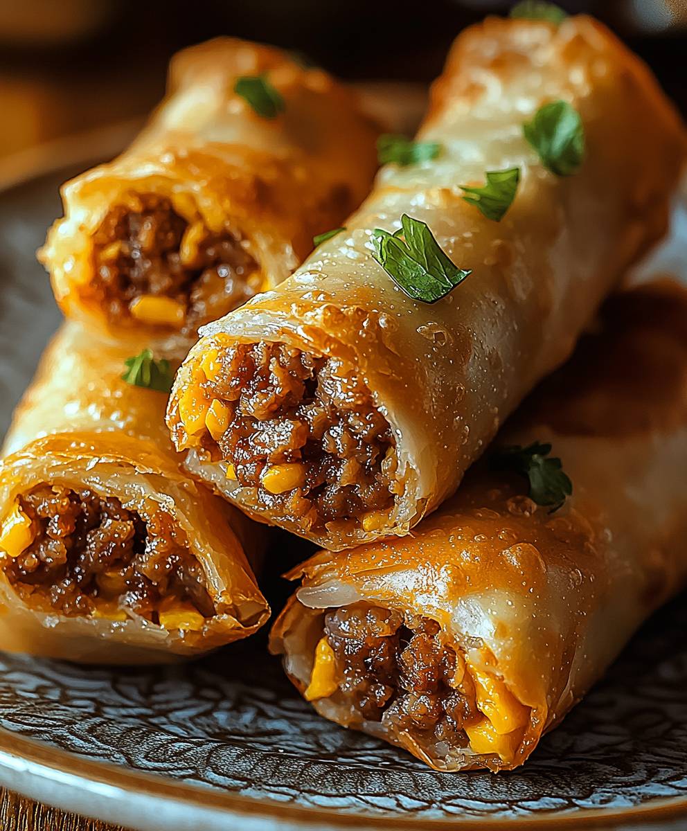 Cheeseburger Frühlingsrollen
