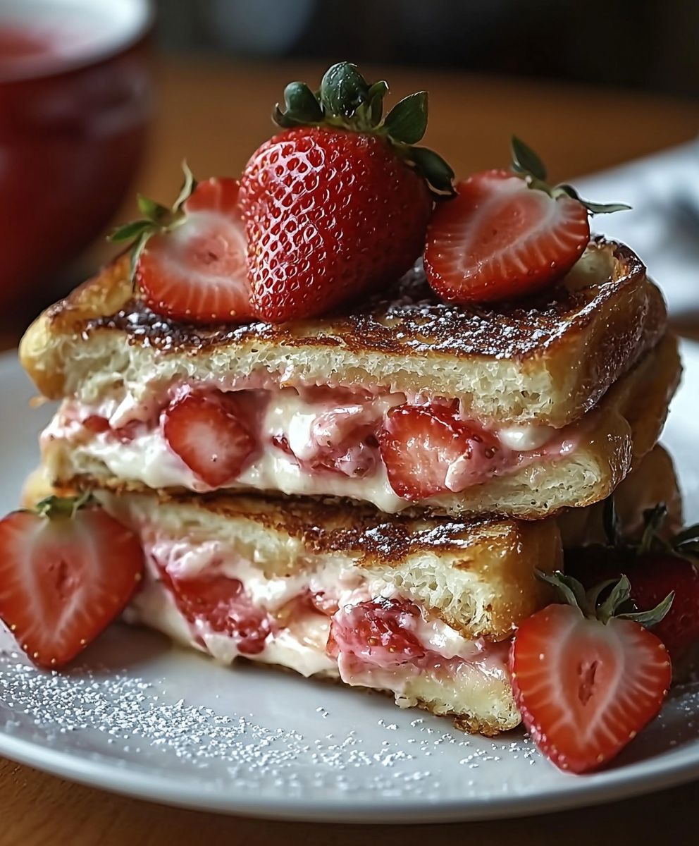 Erdbeer Käsekuchen French Toast
