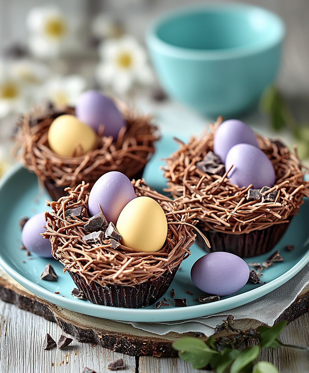 Schokoladeneiernester backen