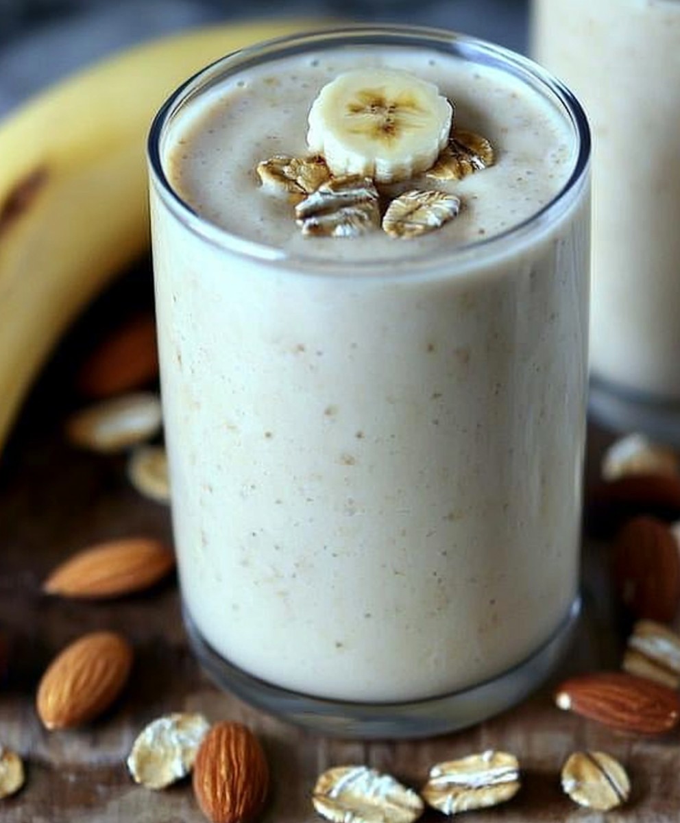 Veganer Mandelbutter Bananen Smoothie