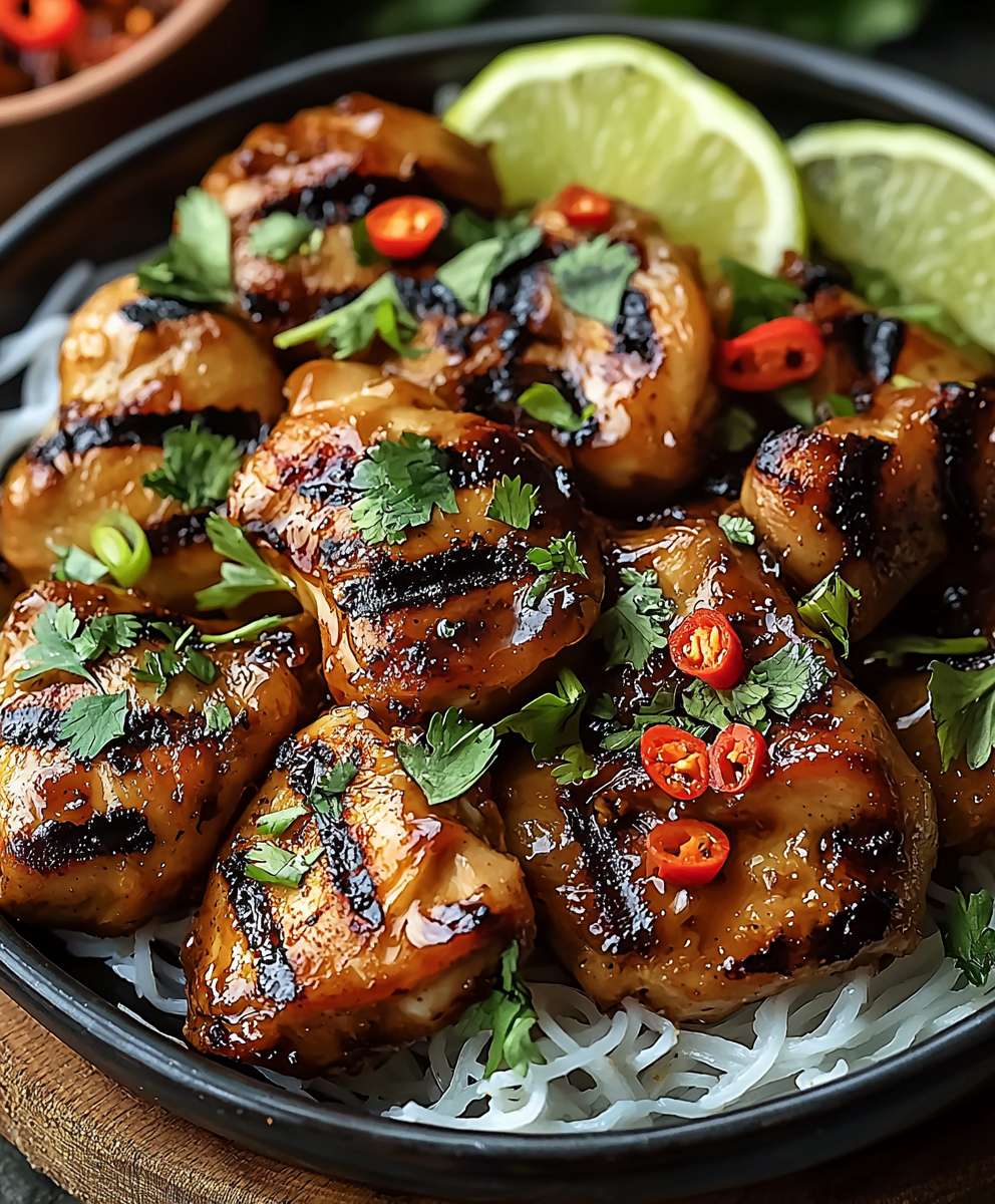 Vietnamesisches Zitronengras Hähnchen Grillen
