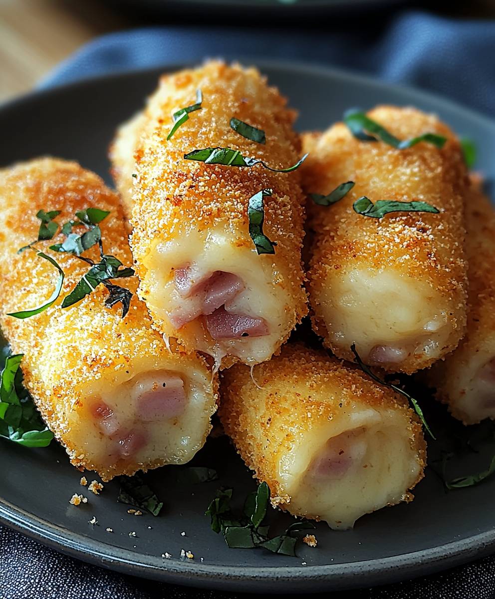 Käse Schinken Röllchen Parmesan