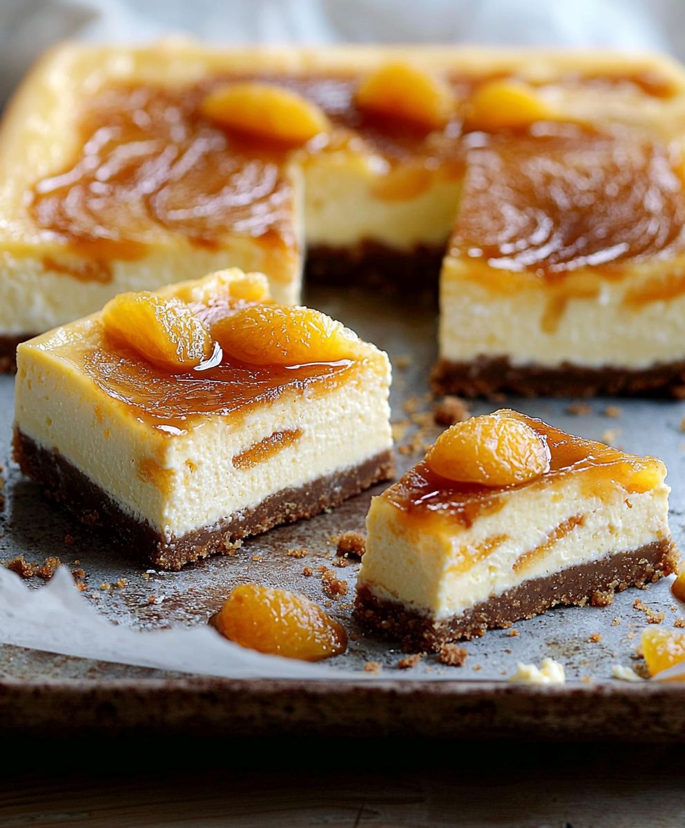 Aprikosen Käsekuchen Stück