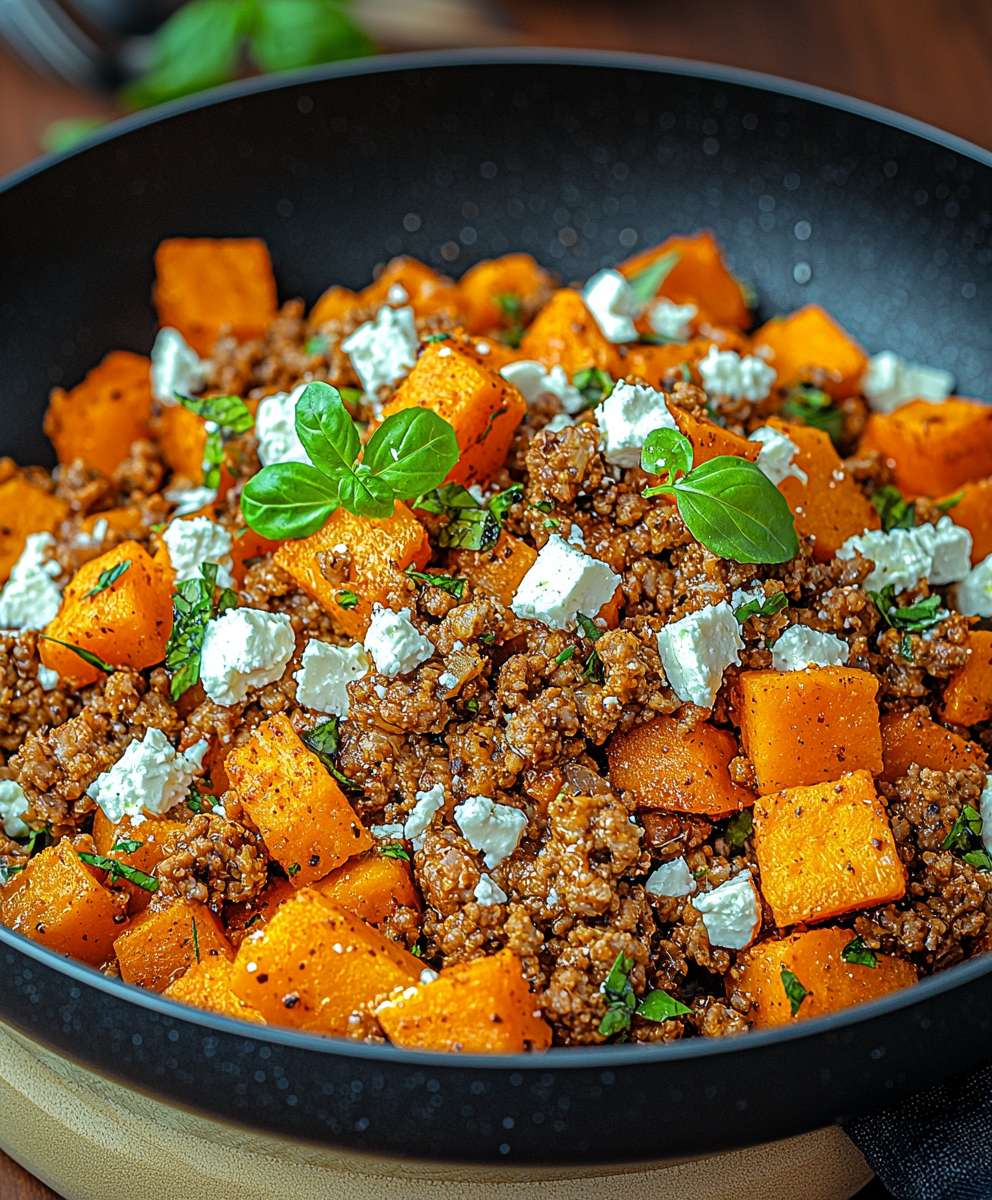 Süßkartoffel Hackfleisch Pfanne