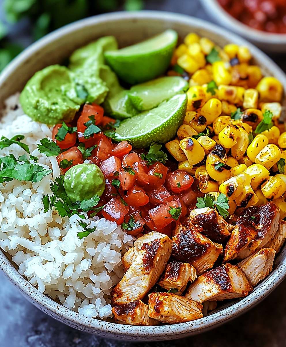 Fajita Huhn Burrito Schüssel