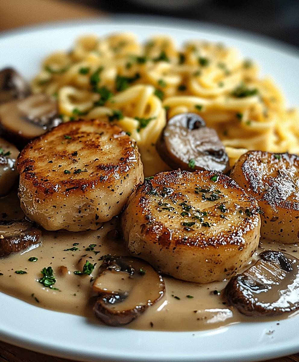 Medaillons Champignon Rahmsoße Spätzle