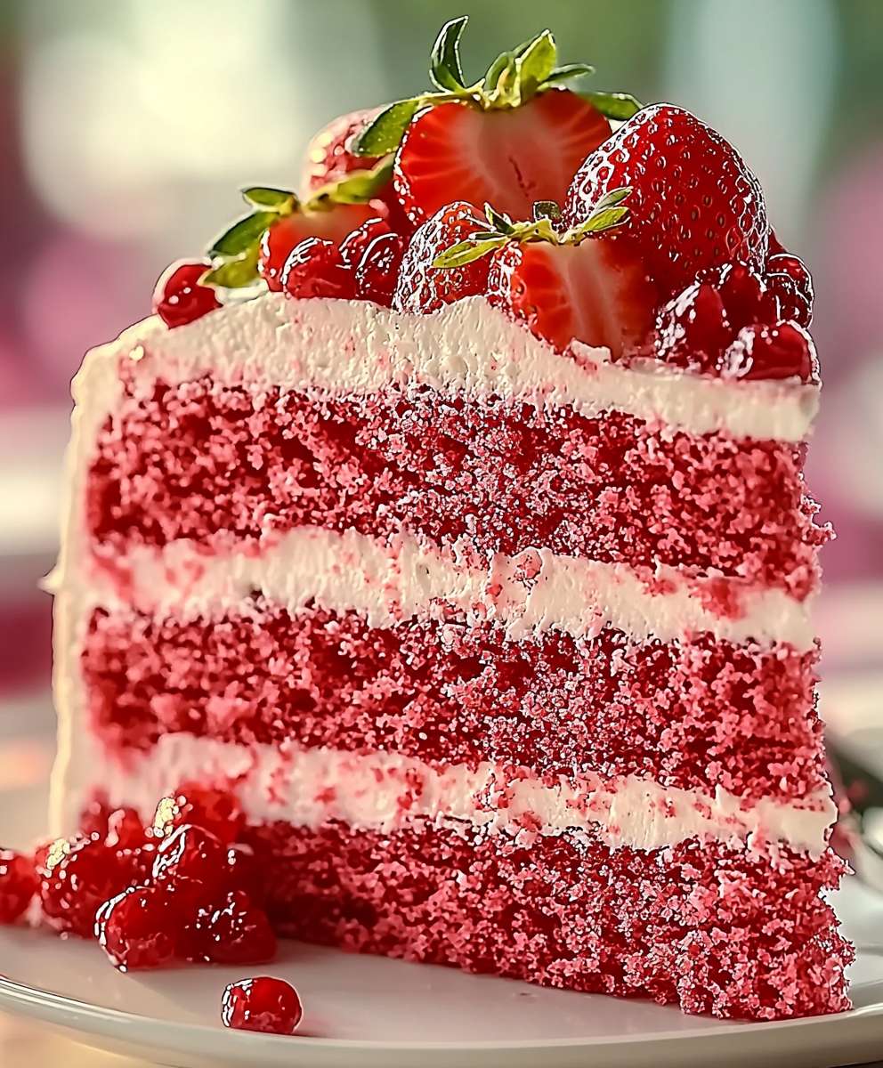 Erdbeerkuchen dreischichtig backen