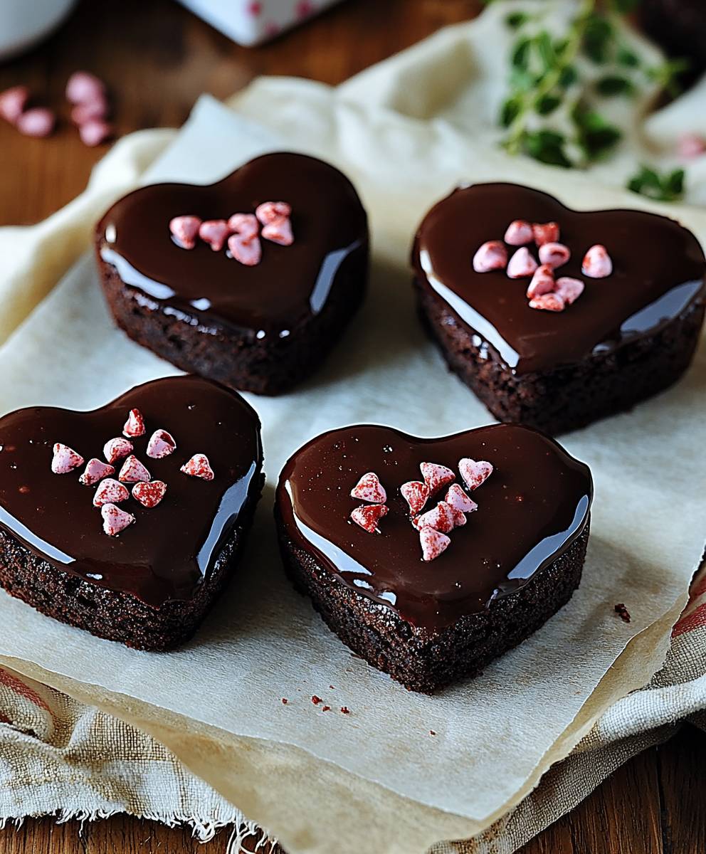 Schokolade Brownie Herzen