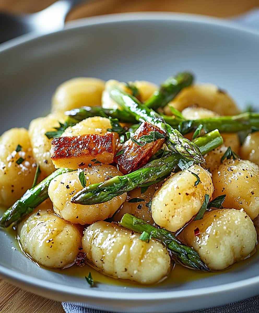Grüner Spargel Gnocchi
