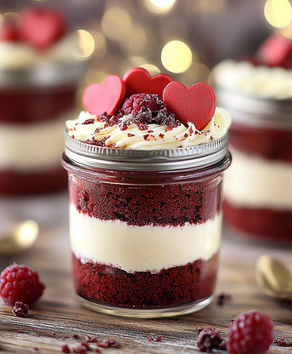 Red Velvet Kuchen Glas