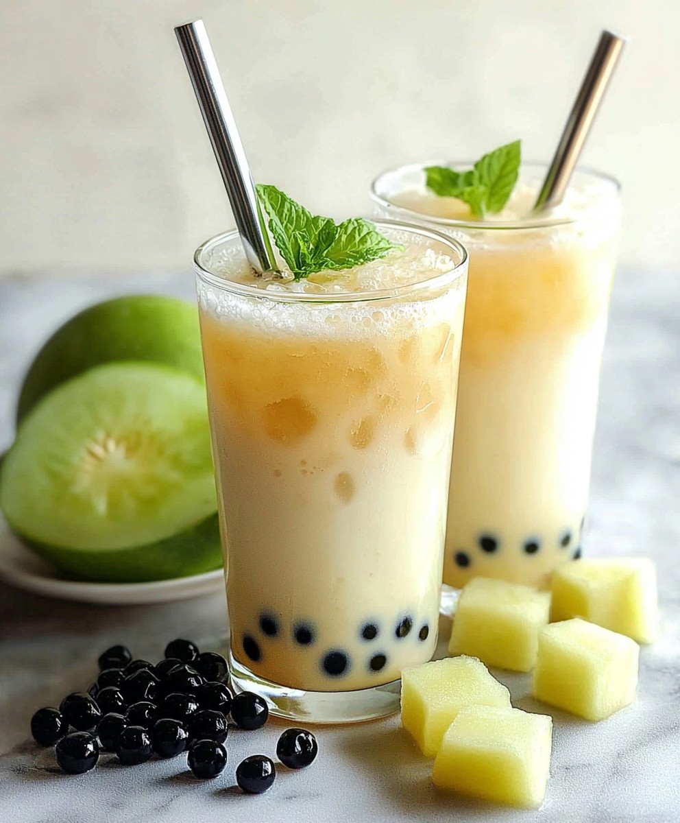 Honigmelonen Milchtee Boba