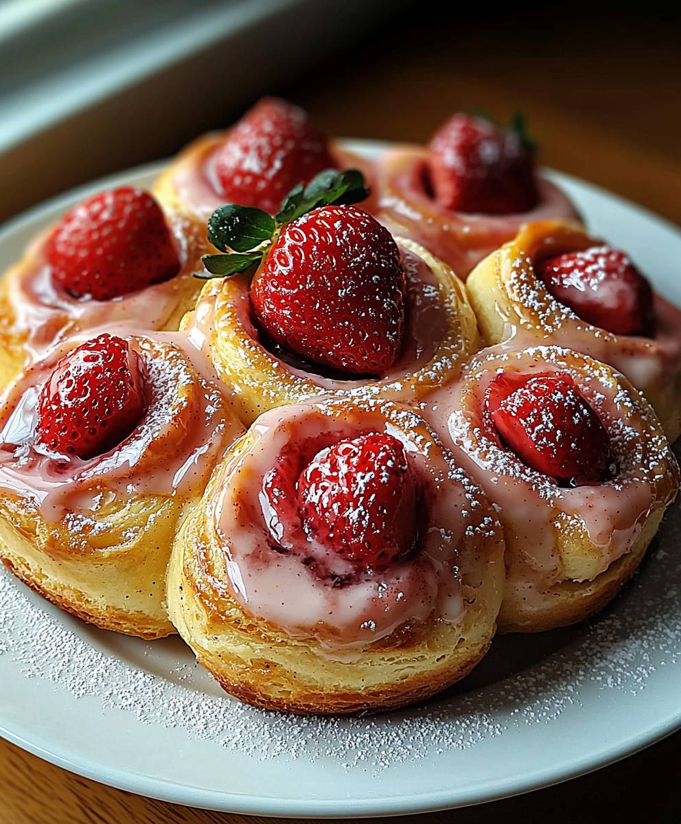 Erdbeer Zimtschnecken backen