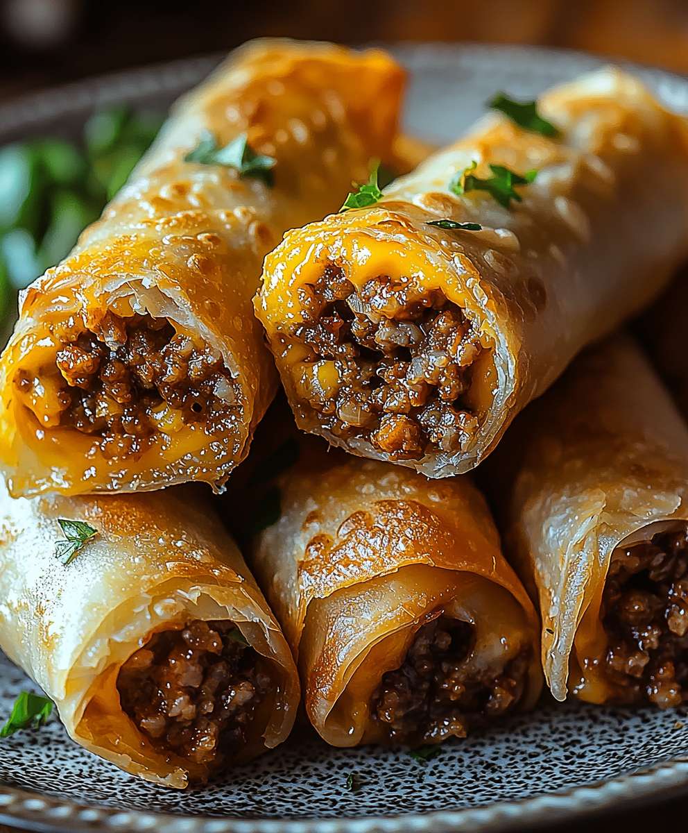 Cheeseburger Frühlingsrollen