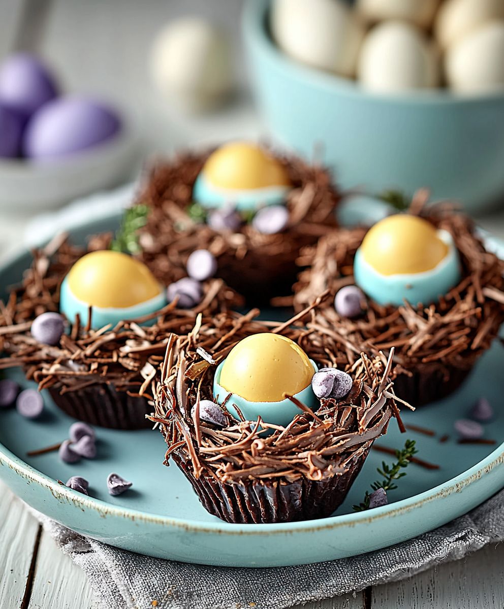 Schokoladeneiernester backen