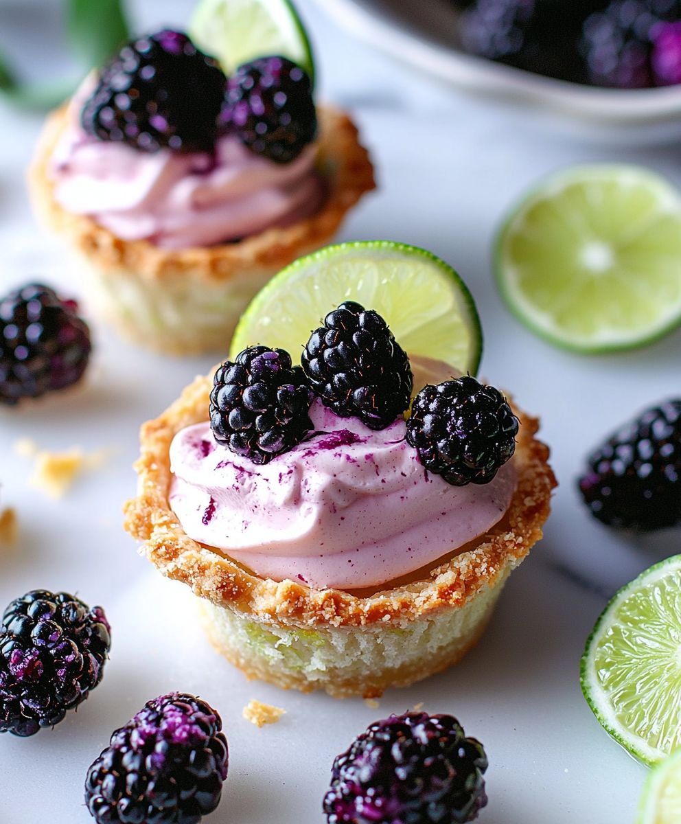 Mini-Key-Lime-Pies mit Brombeeren