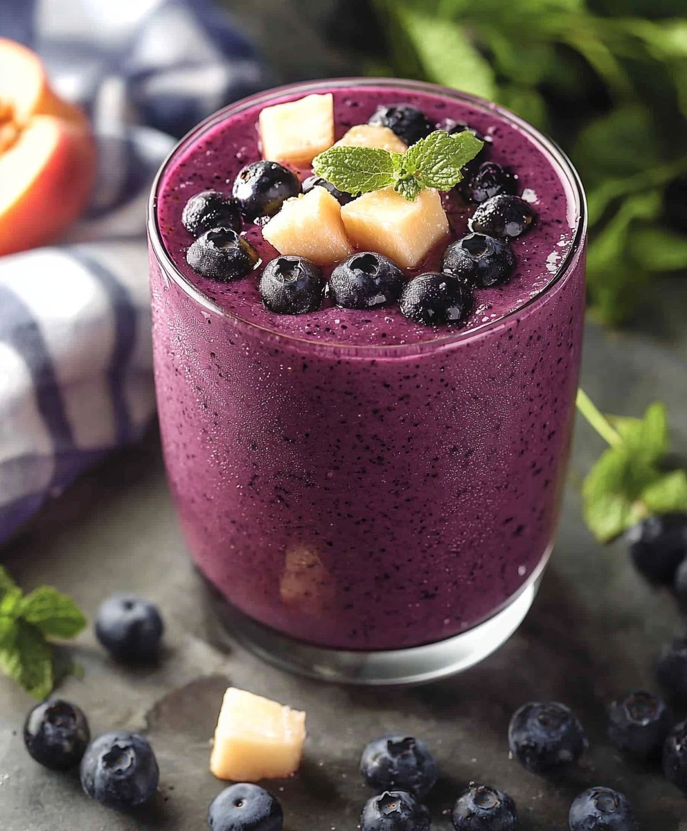 Blaubeer Ingwer Pfirsich Smoothie