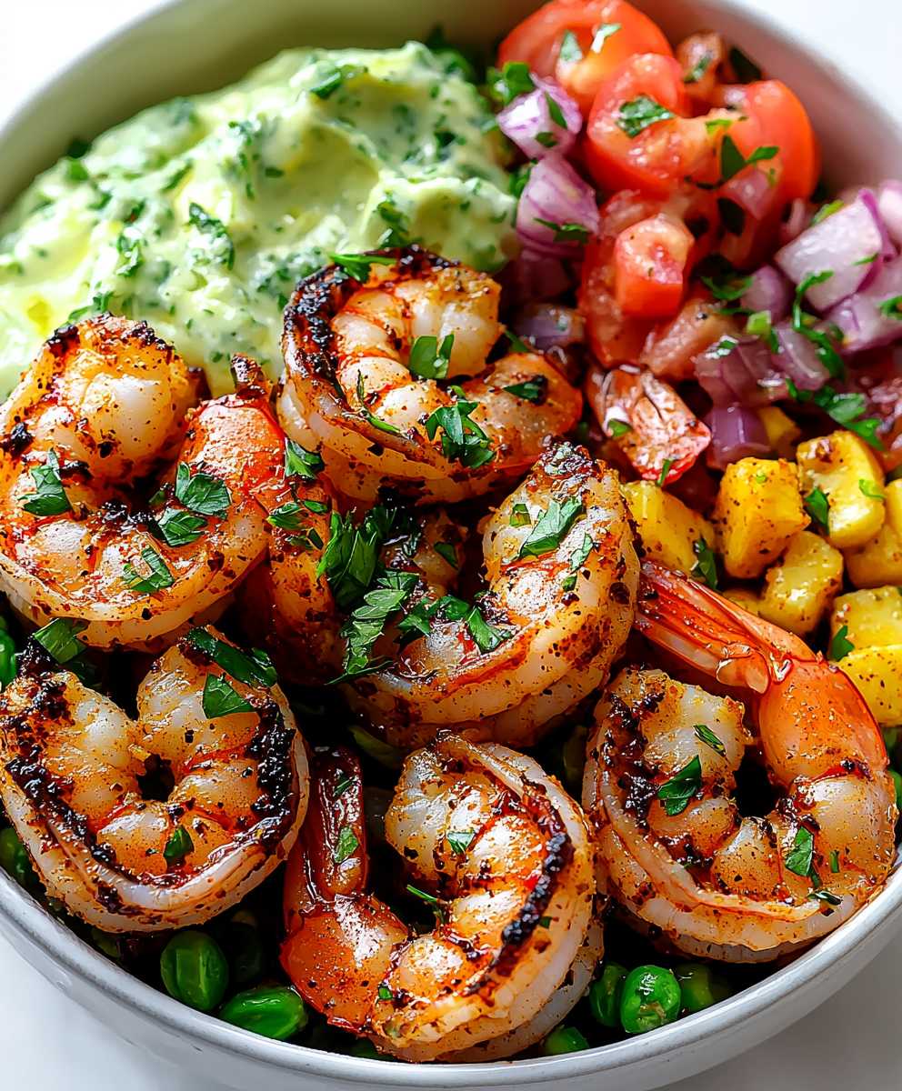 geschwärzter Garnelensalat