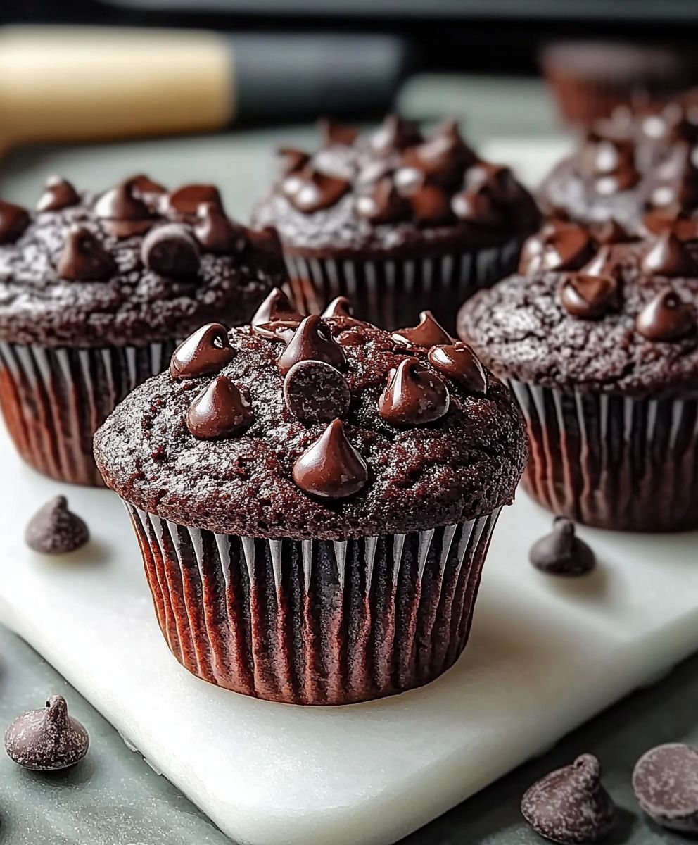 Doppelte Schokoladenmuffins backen