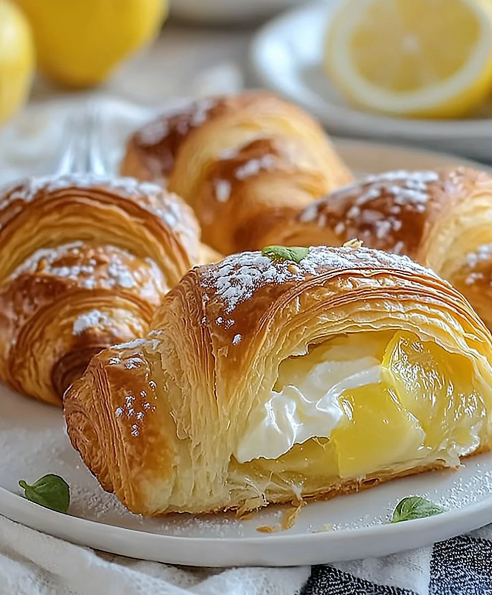 Zitronen Frischkäse Hörnchen