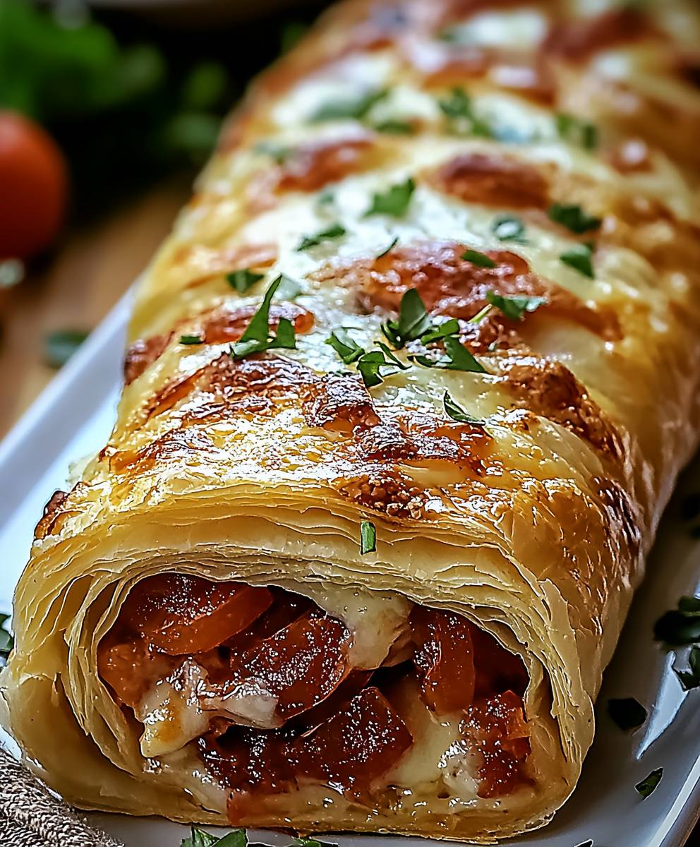 Blätterteig Stromboli backen